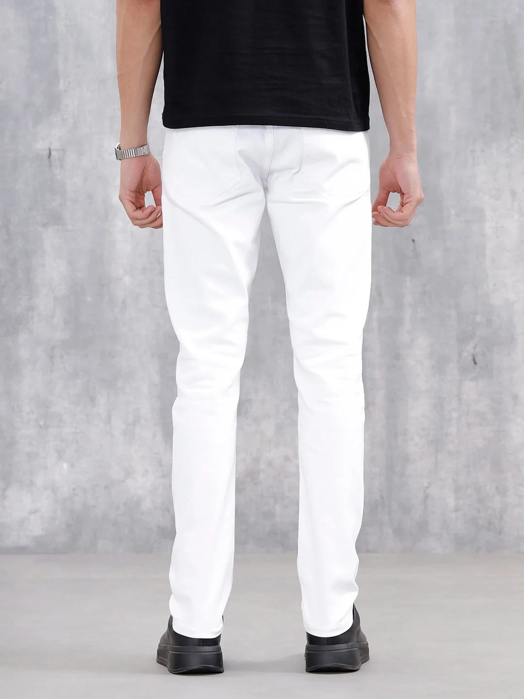 Men Casual Slim Fit Jeans | White