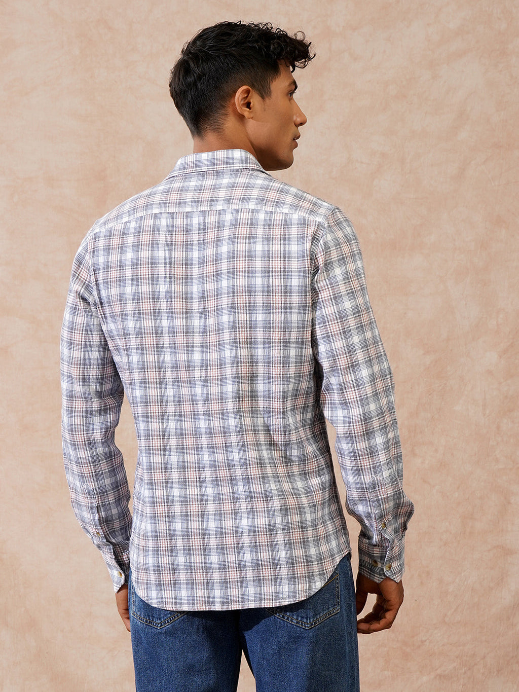 Textured Seersucker Slim Fit Shirt | Grey