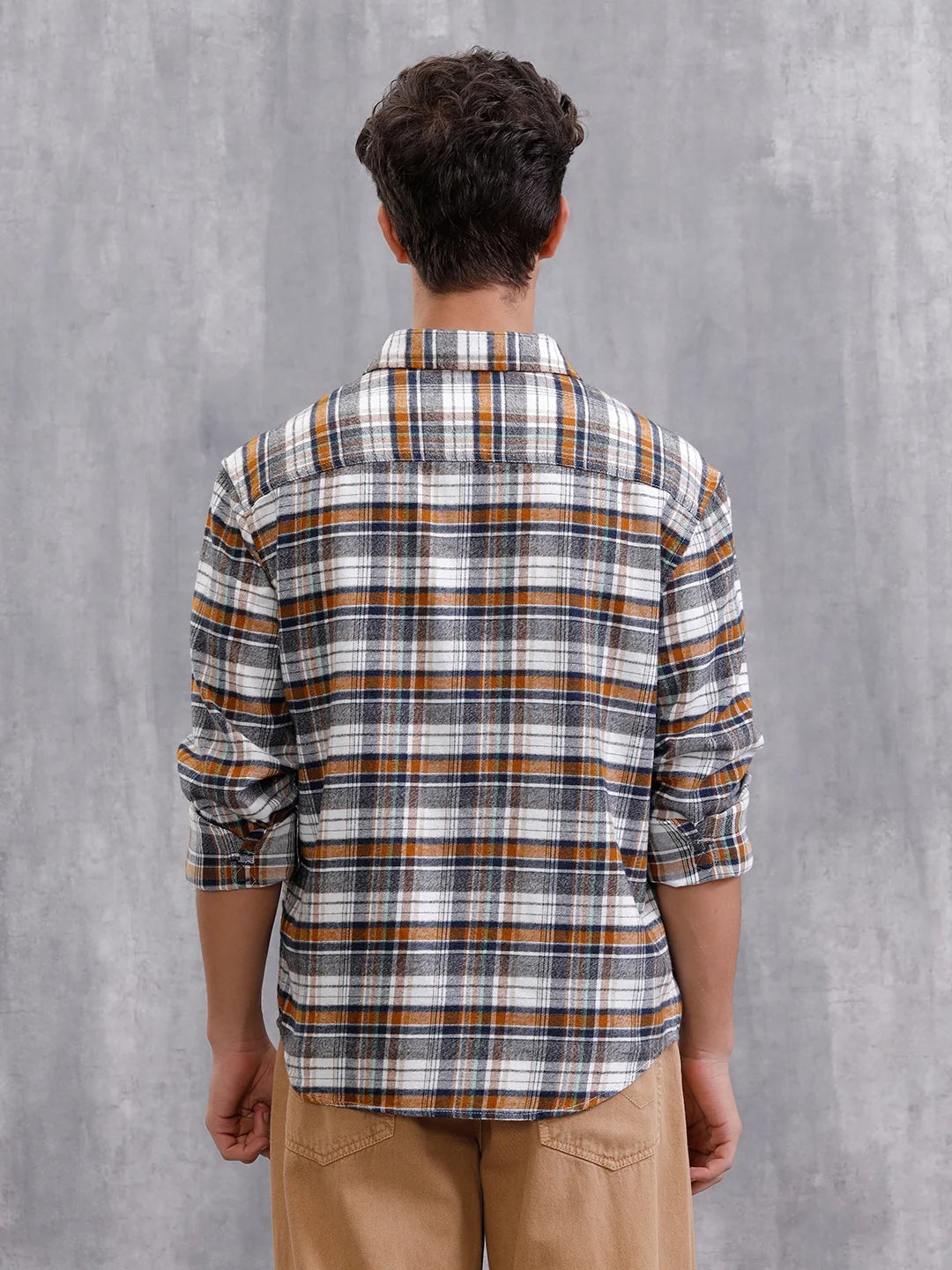 Varsity Look Oversized Fit Retro Checks Shirt | White