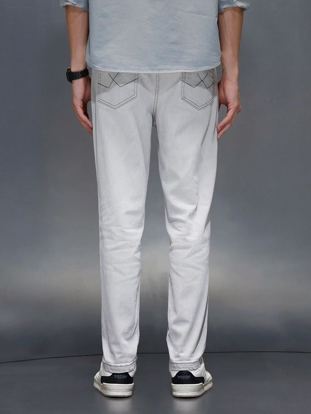 Men's casual slim ankle fit jeans | Grey