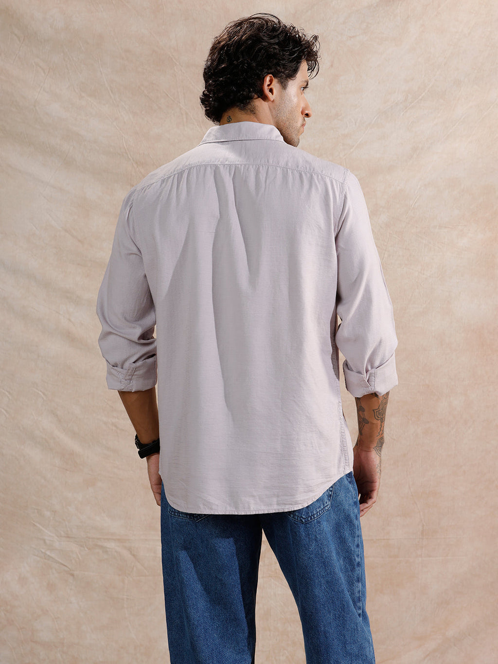 Textured Regular Fit T-Shirt | Purple