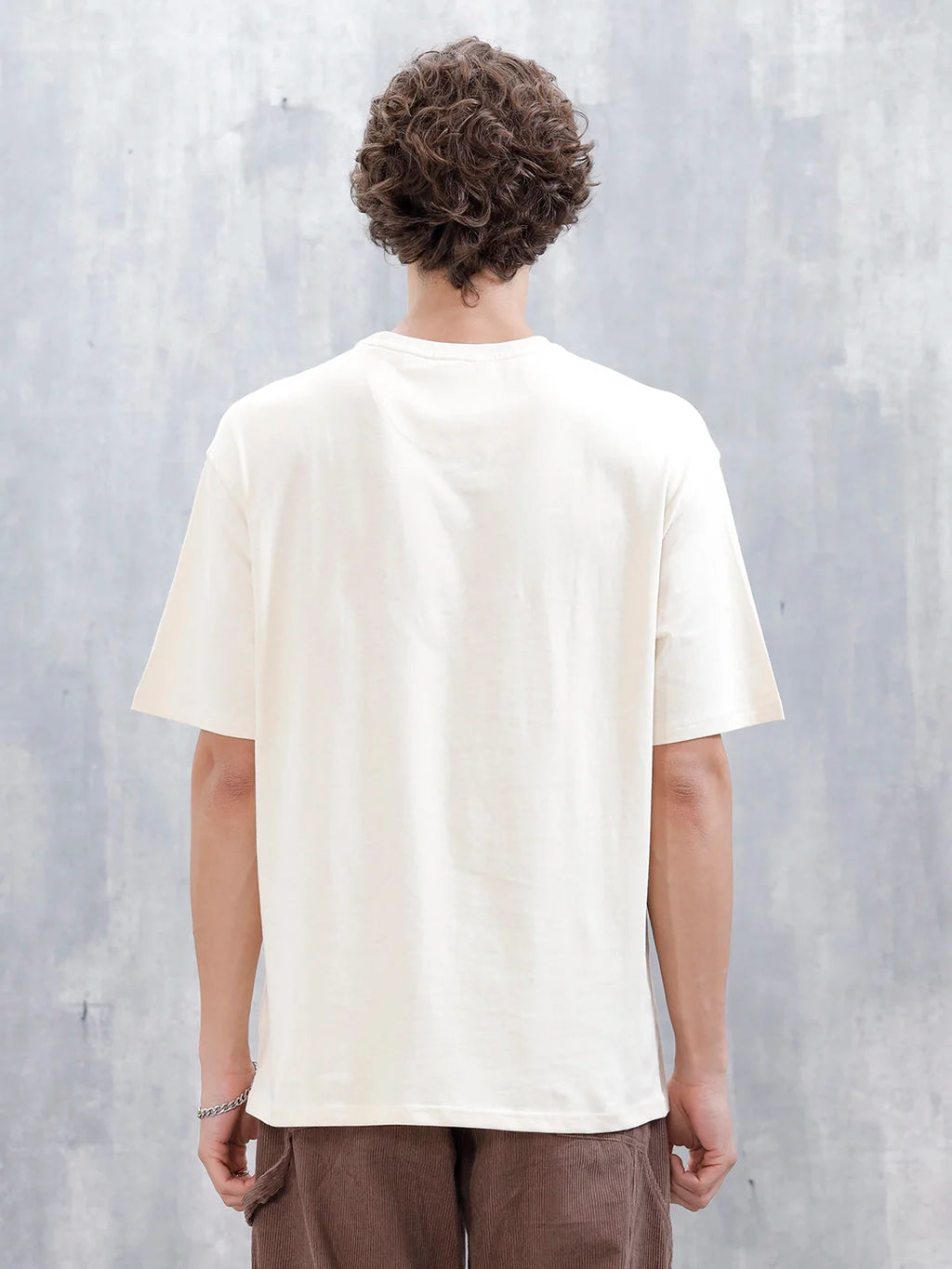 Wrogn Embroidered T-Shirt For Men's | Beige
