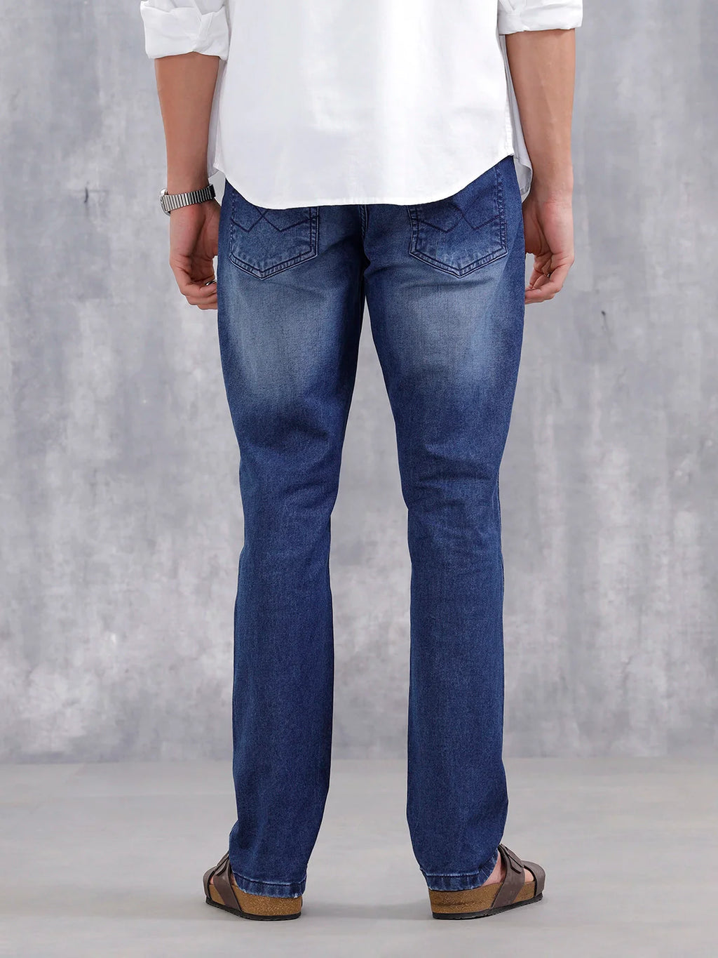 Mild Distressed Straight Fit Jeans | Dark Stone