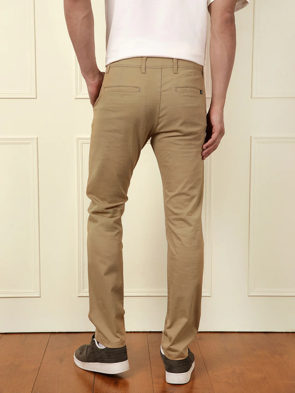 Soft Cotton Blend Chino Trouser | Khaki