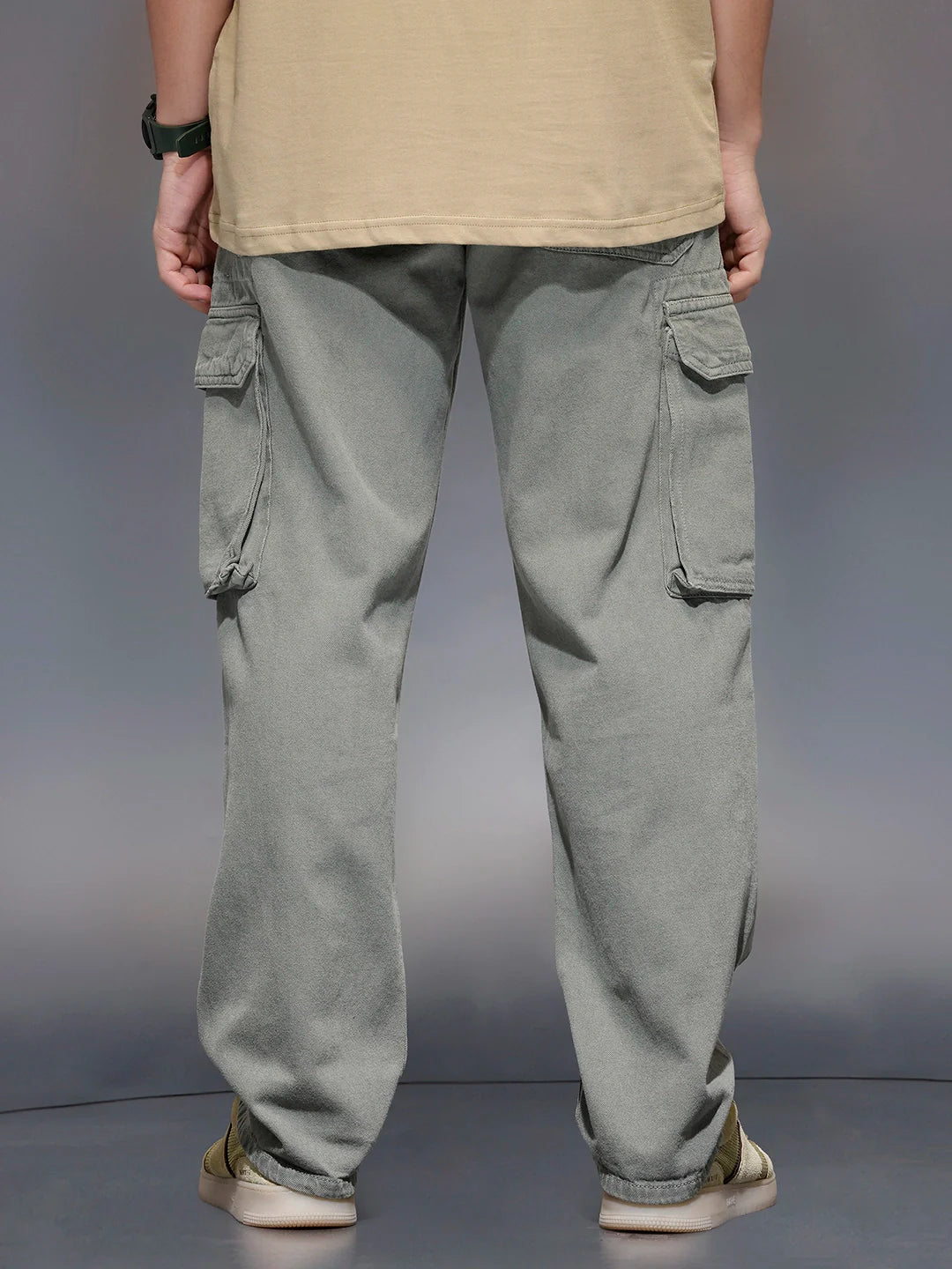 Men’sLoose fit cargo trousers | Olive