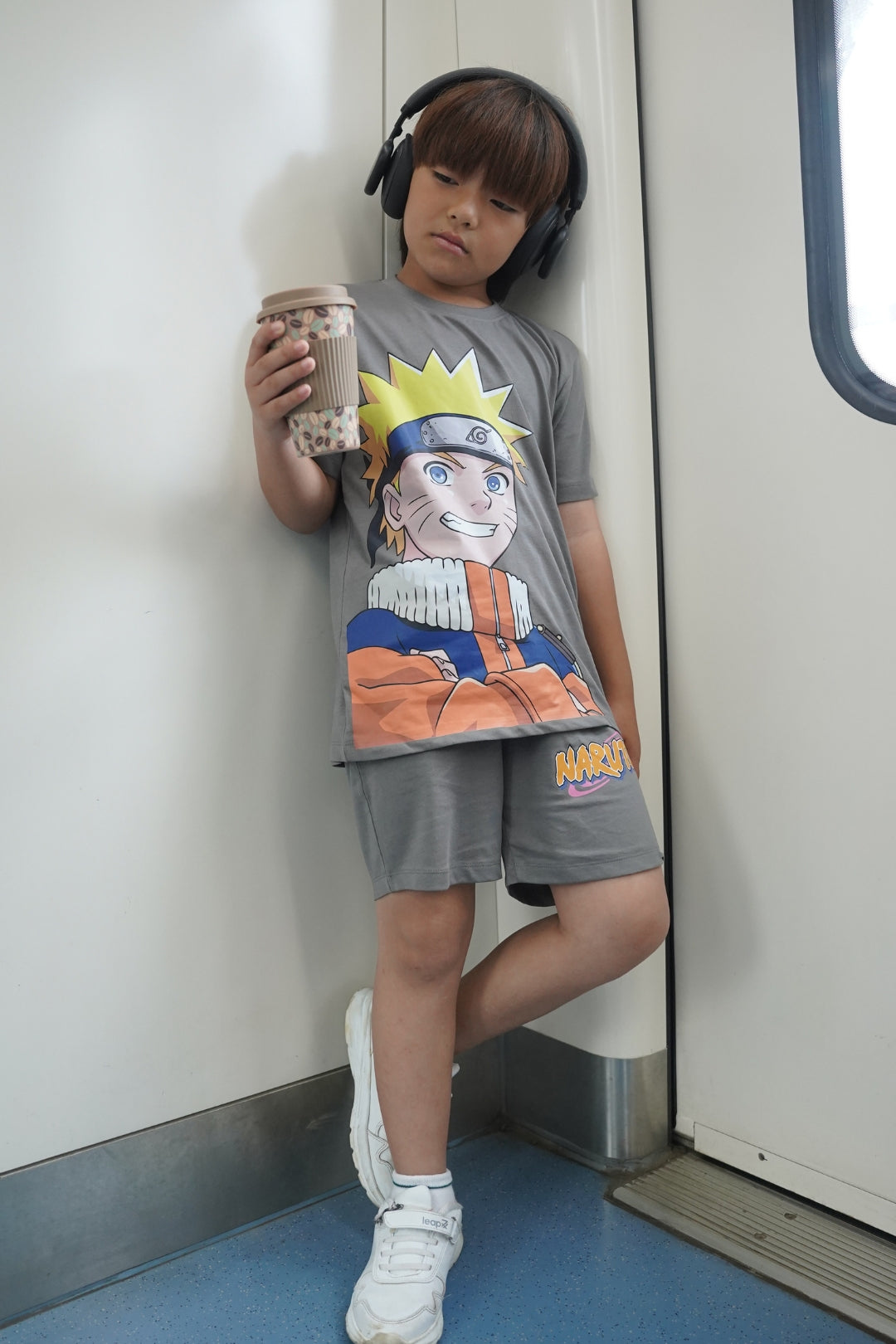 Naruto Iconic Grey Short Set