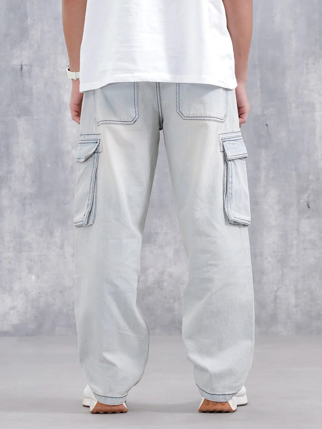 Superstone Wash Loose Cargo Fit Jeans | Super Stone