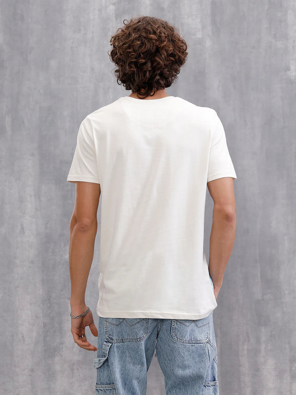 Tapestry Inspired Distressed Ombré Print T-Shirt  | Off White