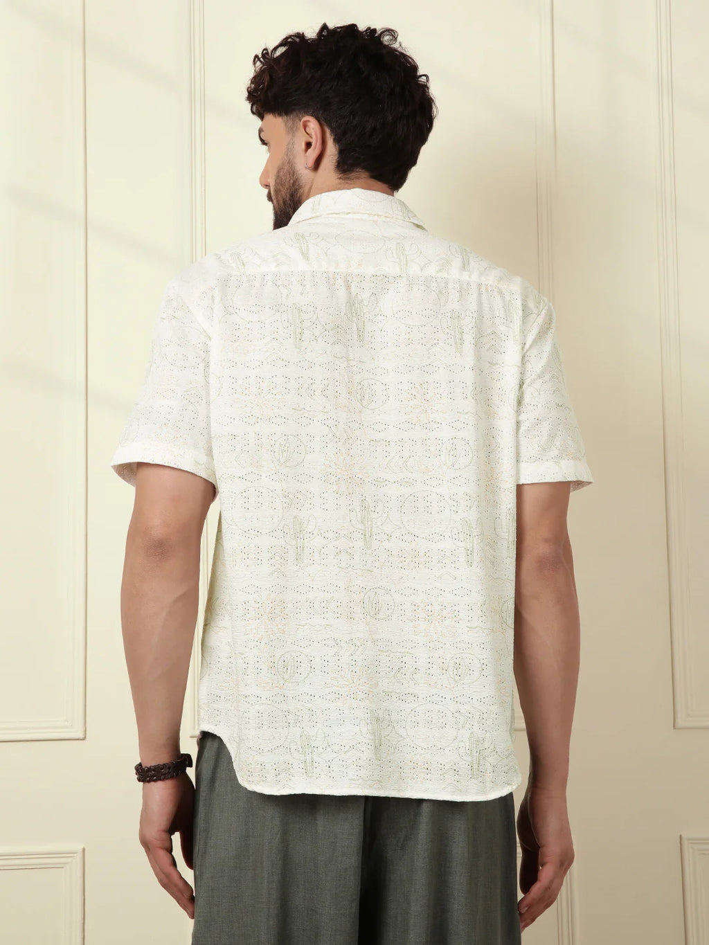 Perforated Light Weight AOP Shirt | Off White