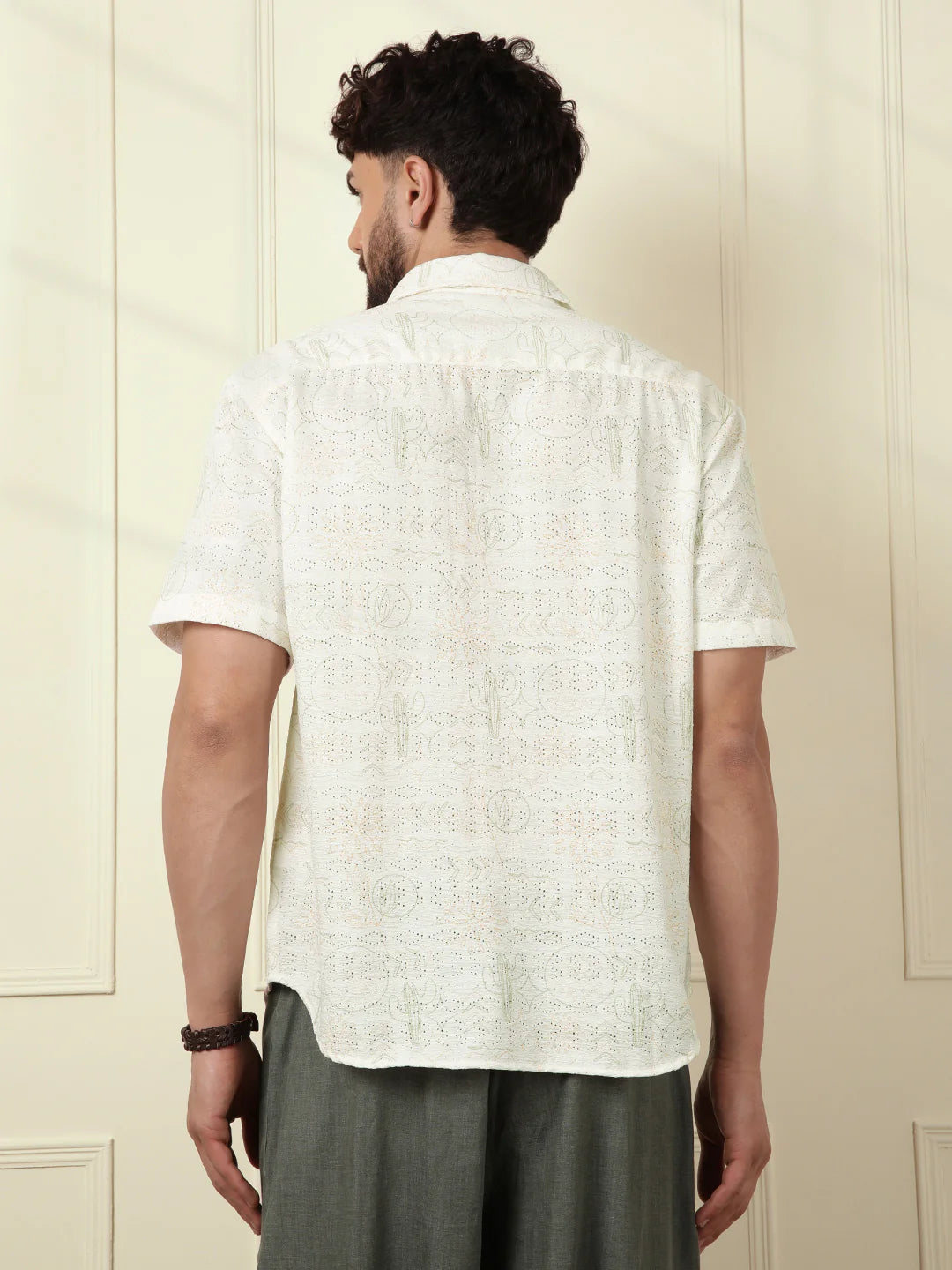 Perforated Light Weight AOP Shirt | Off White