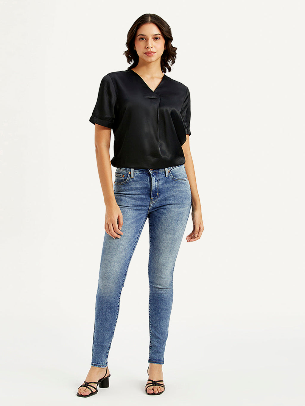 Women's 721 Blue Skinny Fit High Rise Jeans