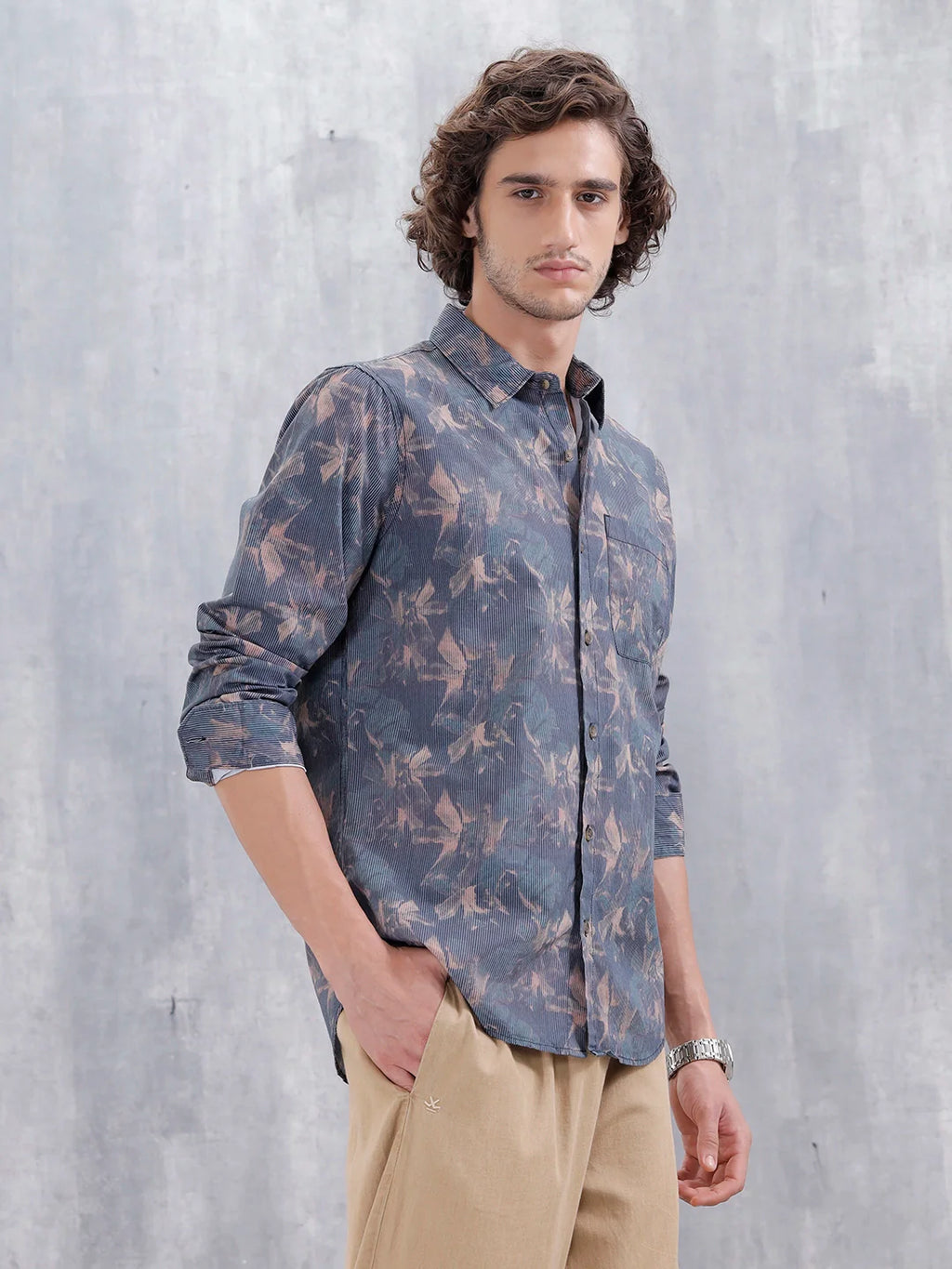 Floral Aop Printed Spread Collar Shirt | Multicolor
