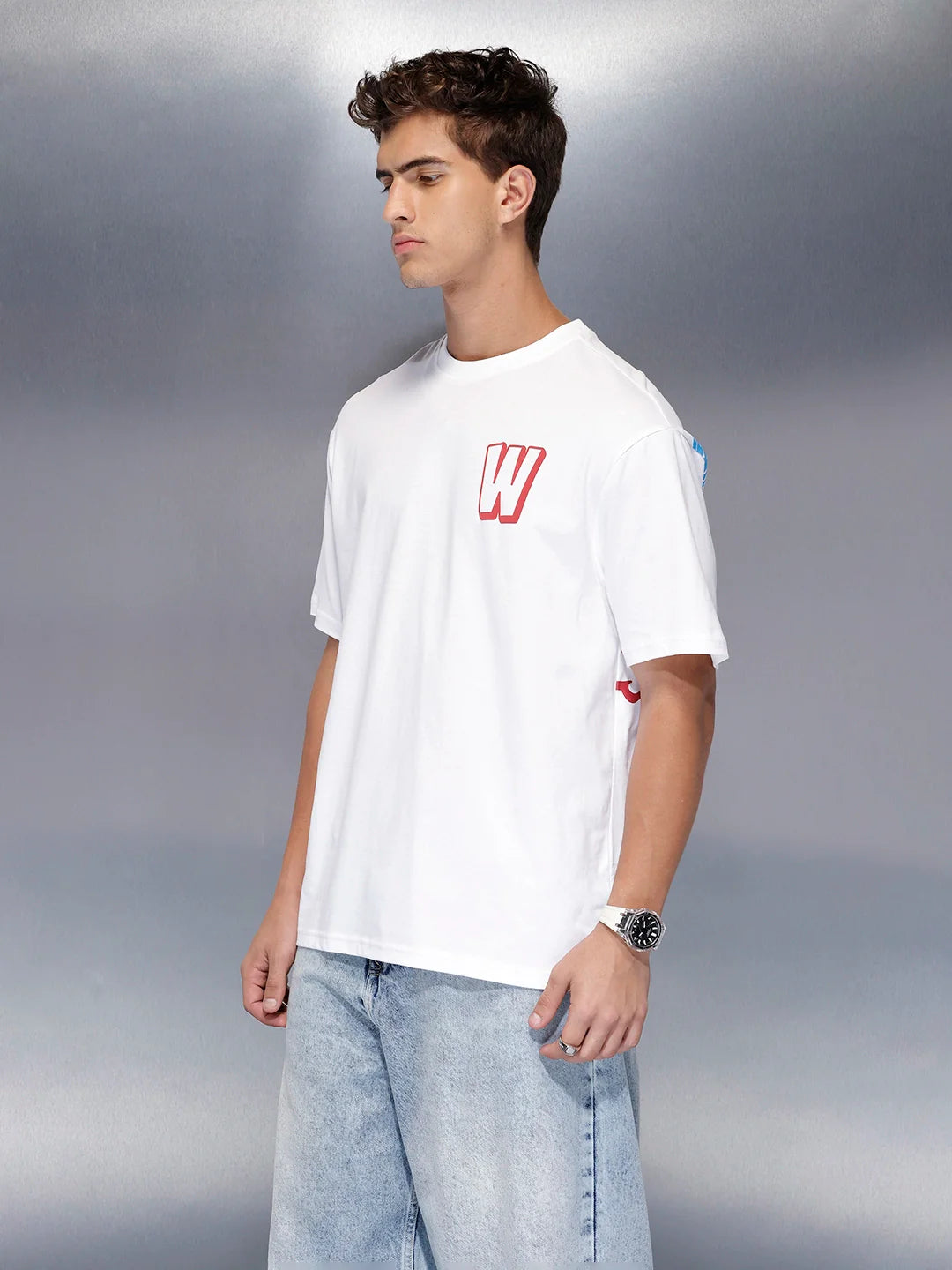 Printed oversized T-shirt | White