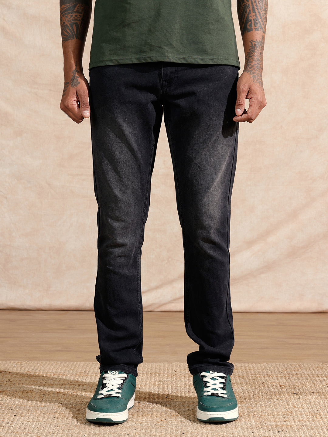 Solid Slim Fit Jeans | Black