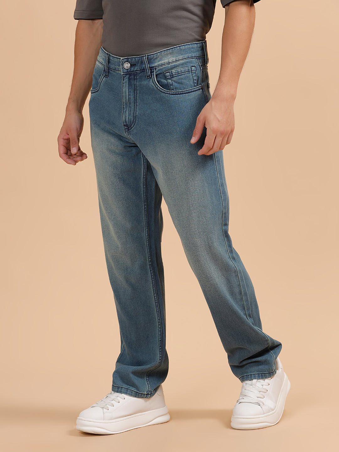 Heavy Fade Anti Fit Jeans | Light Blue
