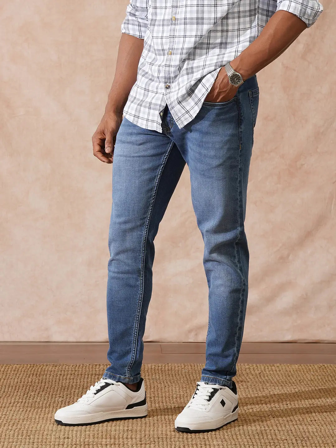 Heavy Fade Skinny Crop Jeans | Blue