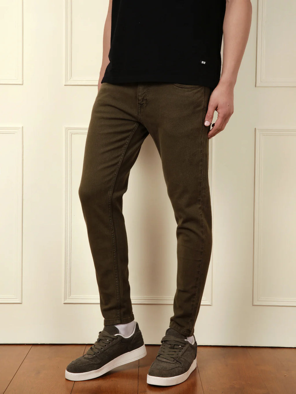 Skinny Crop Coloured Denim Jeans | Olive