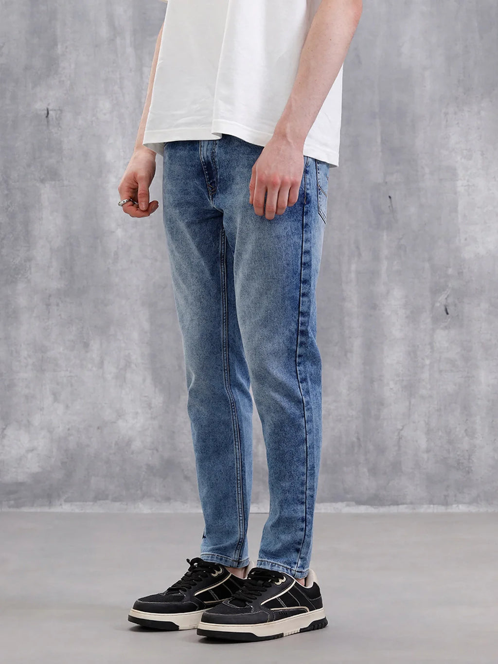 Heavy Fade Skinny Crop Jeans | Blue