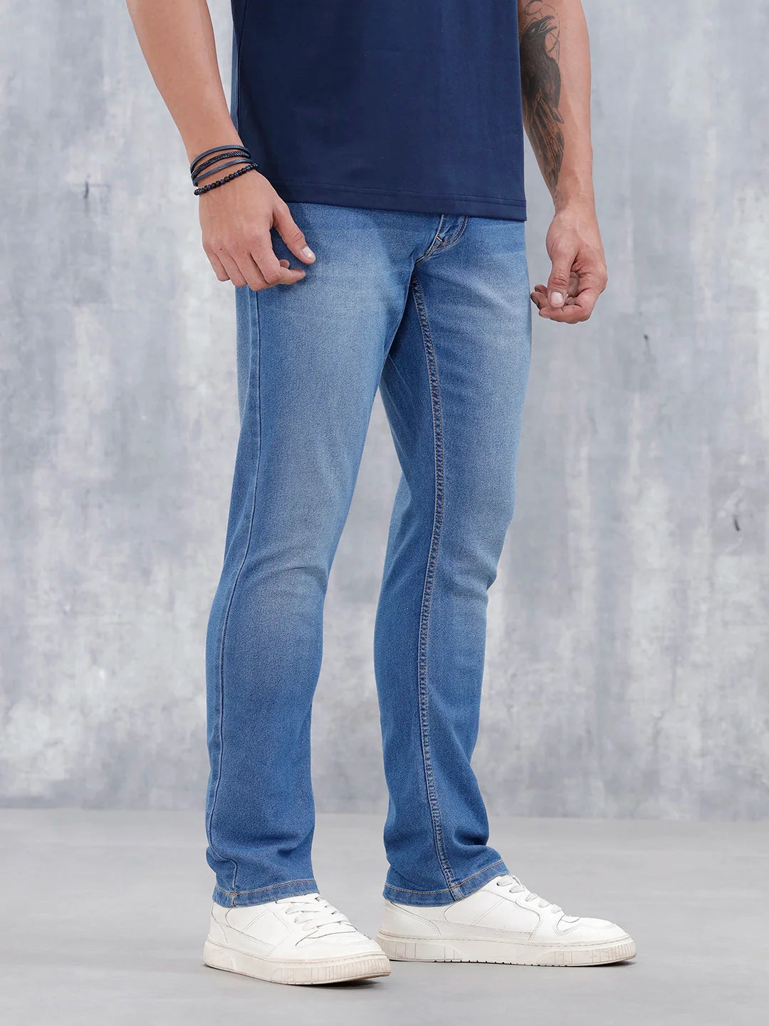 Men's Casual Straight Fit Jeans | Med Stone