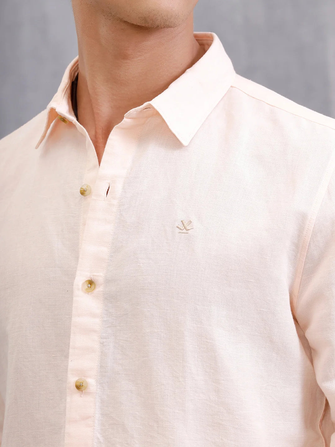 Solid Pure Cotton Shirt | Beige