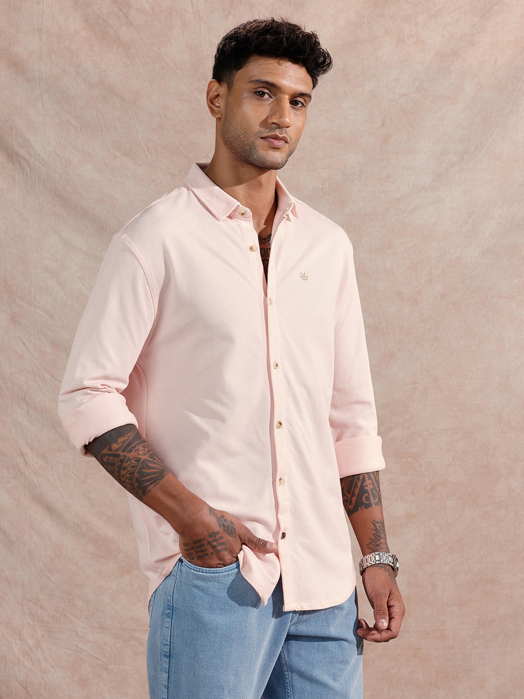 Pique Knitted Shirt | Pink