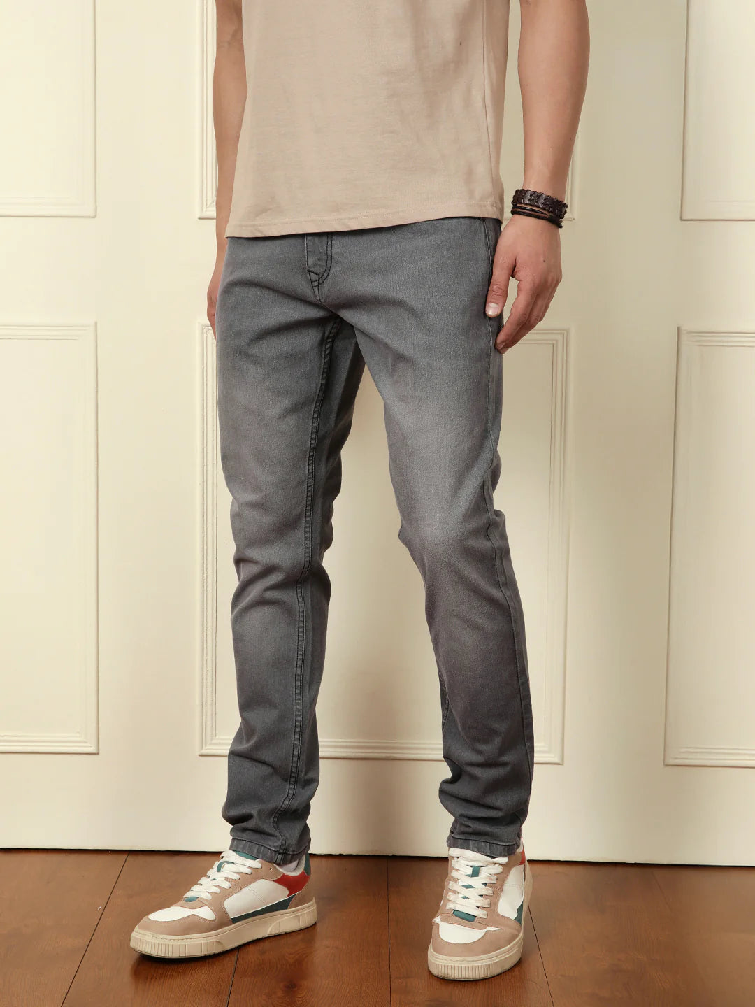 Faded Slim Tapered Jeans | Grey