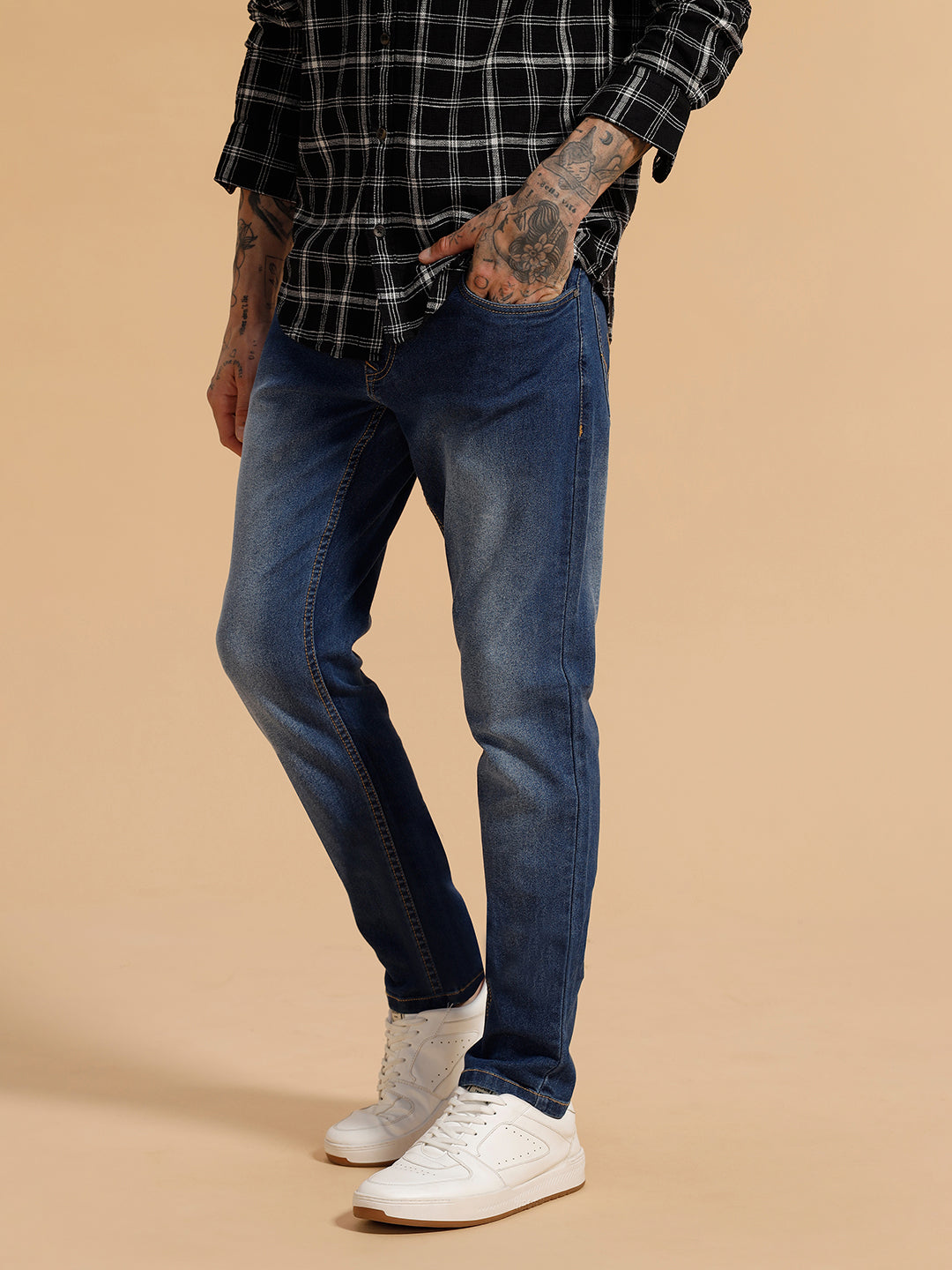 Heavy Fade Slim Fit Jeans | Blue