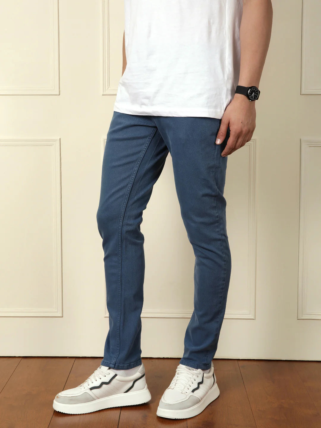 Slim Tapered Coloured Denim Jeans | Blue