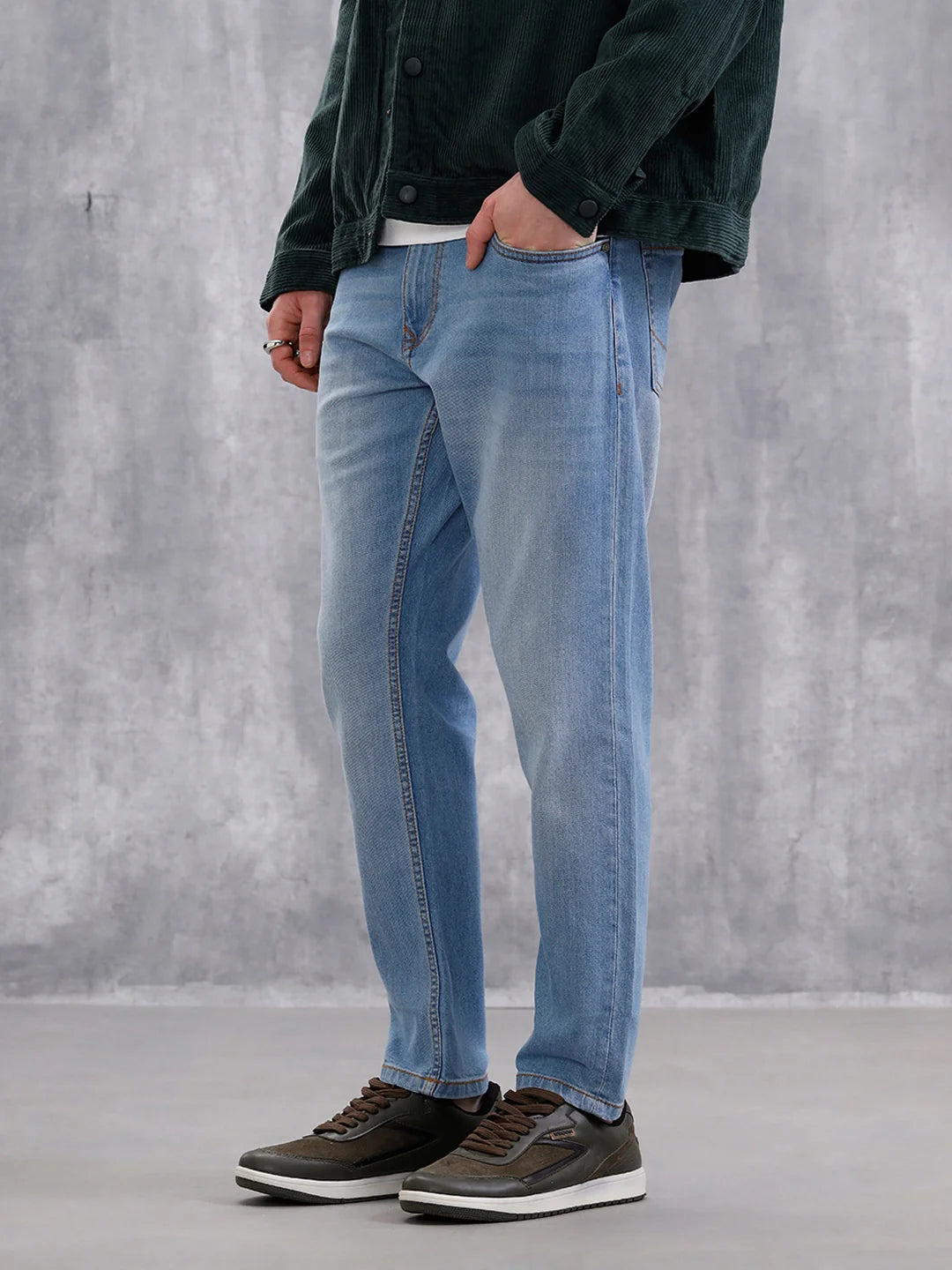 Heavy Fade Skinny Crop Jeans | Light Blue
