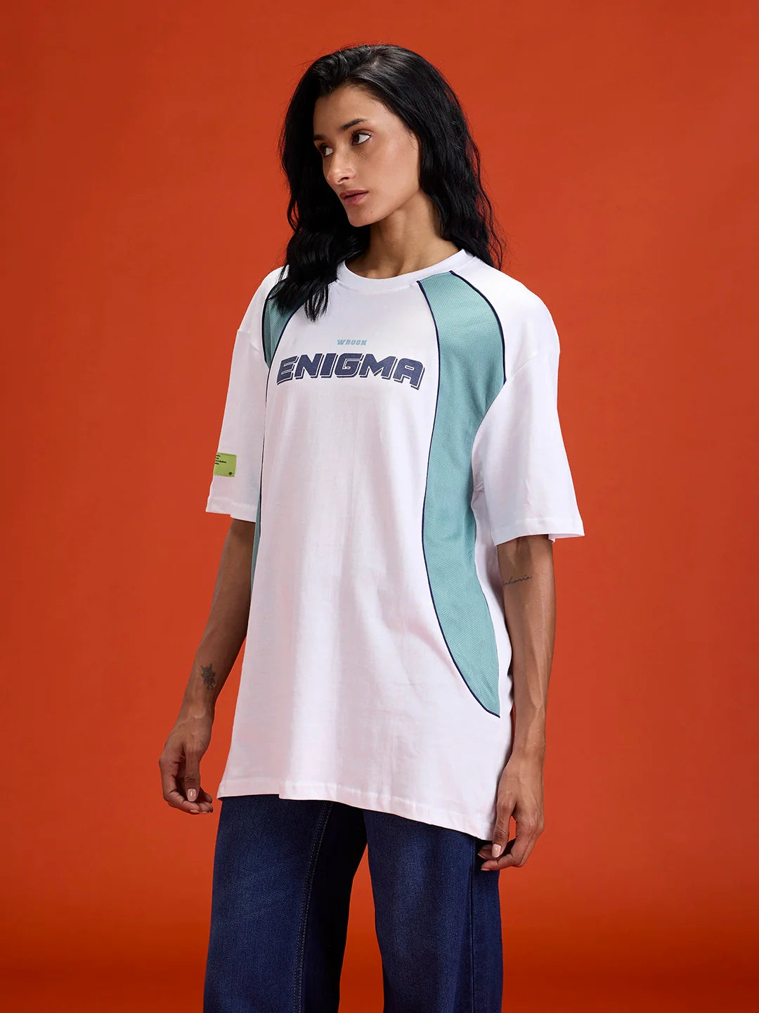 Casual Men Sporty Look Oversized Fit Tee With Print | White