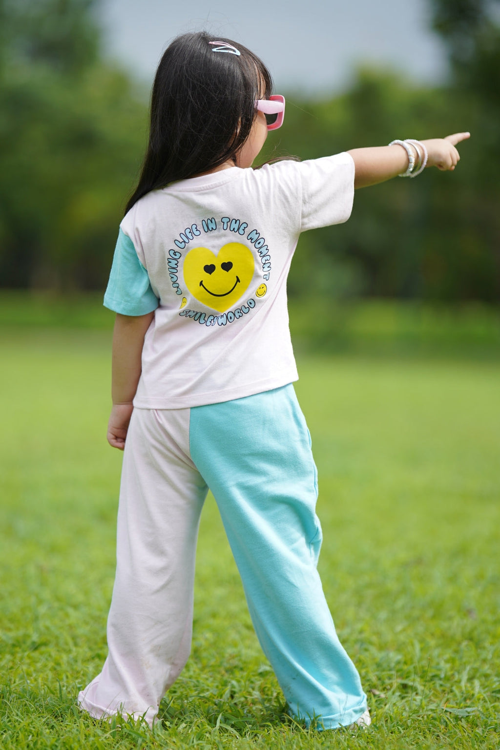 SMILEYWORLD ® Colourblock Heart Girls Co-Ord Set