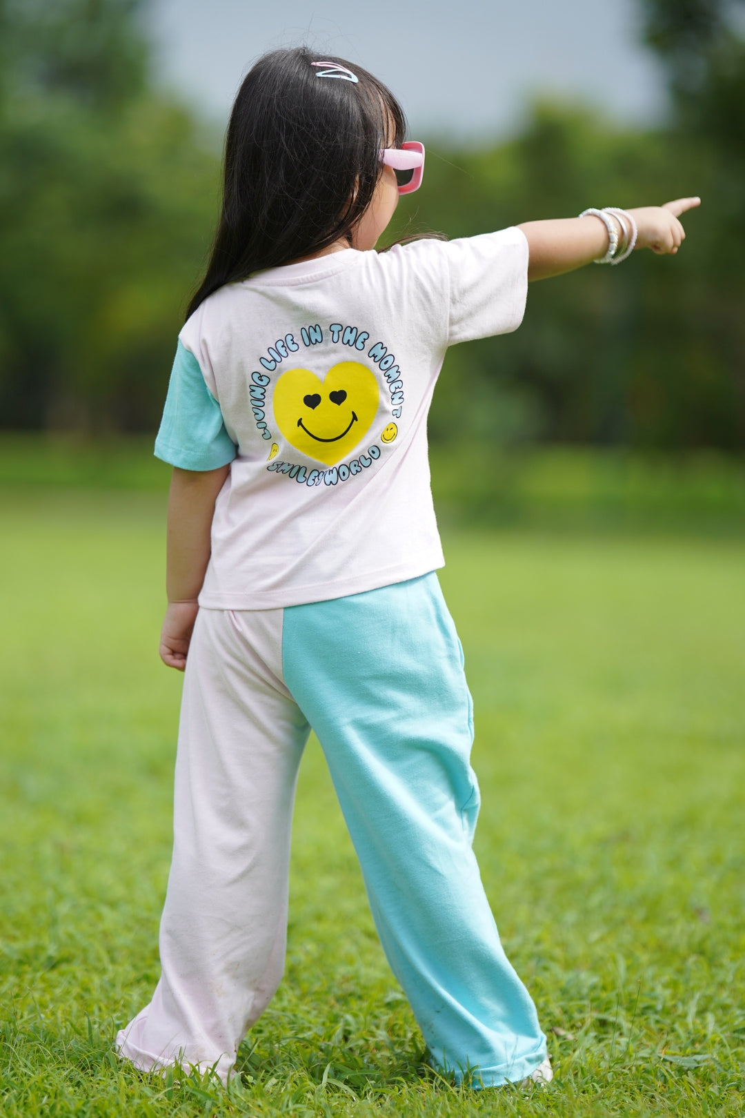 SMILEYWORLD ® Colourblock Heart Girls Co-Ord Set