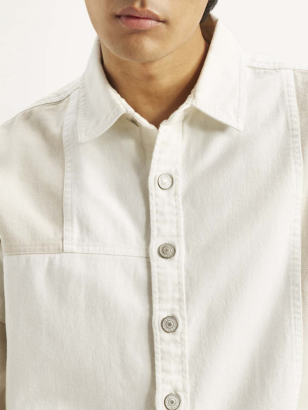 Men's Colorblock Relaxed Fit Denim Overshirt