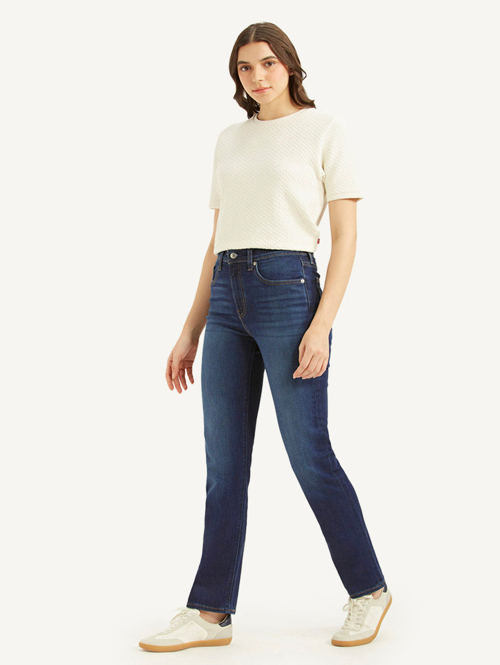 Women's 724 Dark Blue Straight Fit High Rise Jeans
