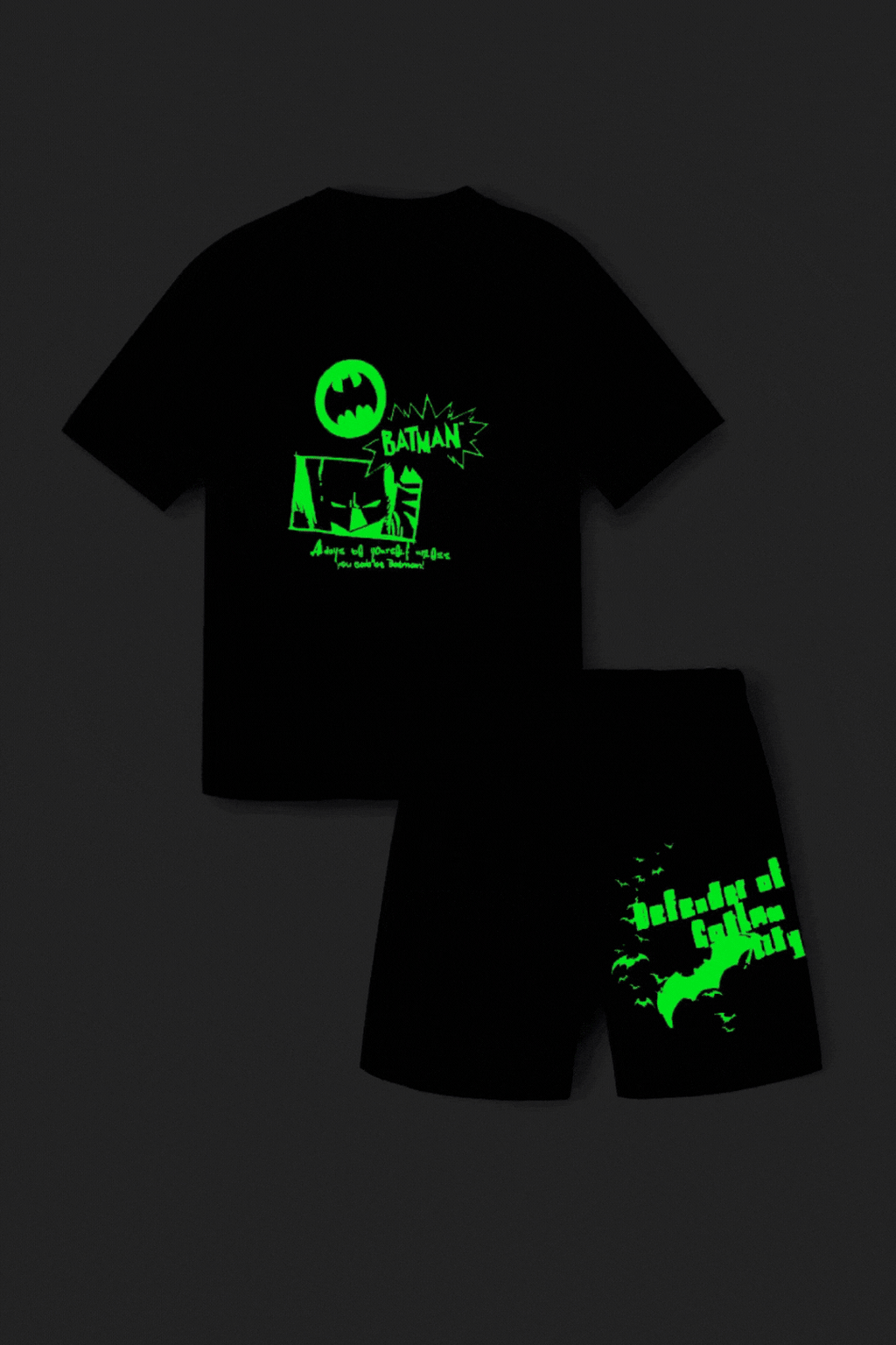 Batman Glow In The Dark Shorts Set