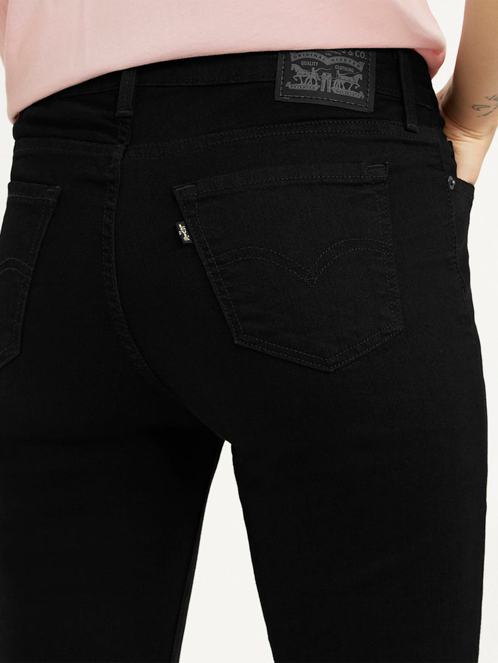Women's 711 Black Skinny Fit Mid Rise Jeans
