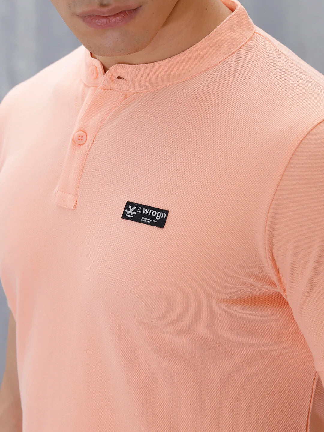 Wrogn Men's Henley T-Shirt | Orange