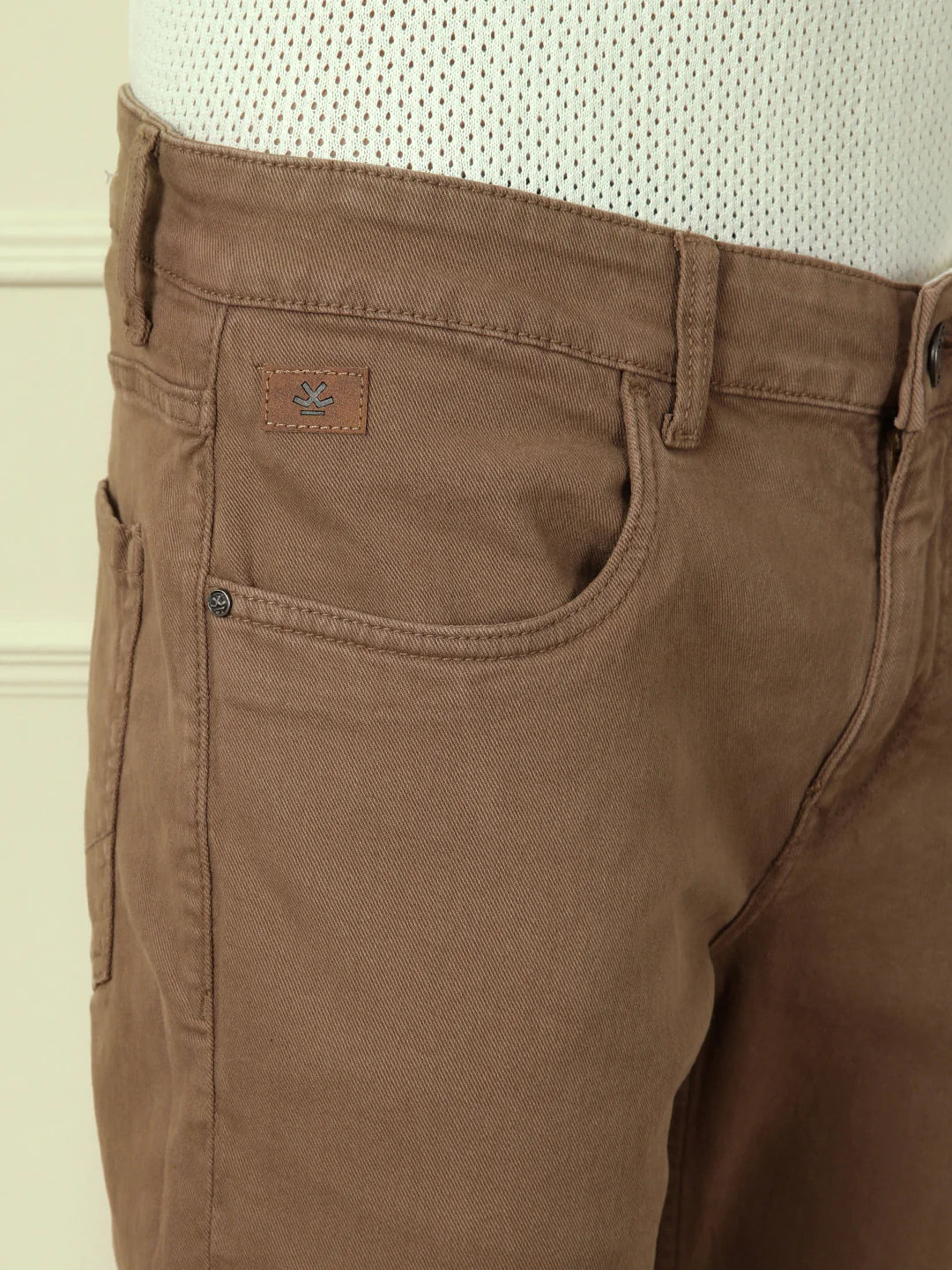 Slim Tapered Coloured Denim Jeans | Brown