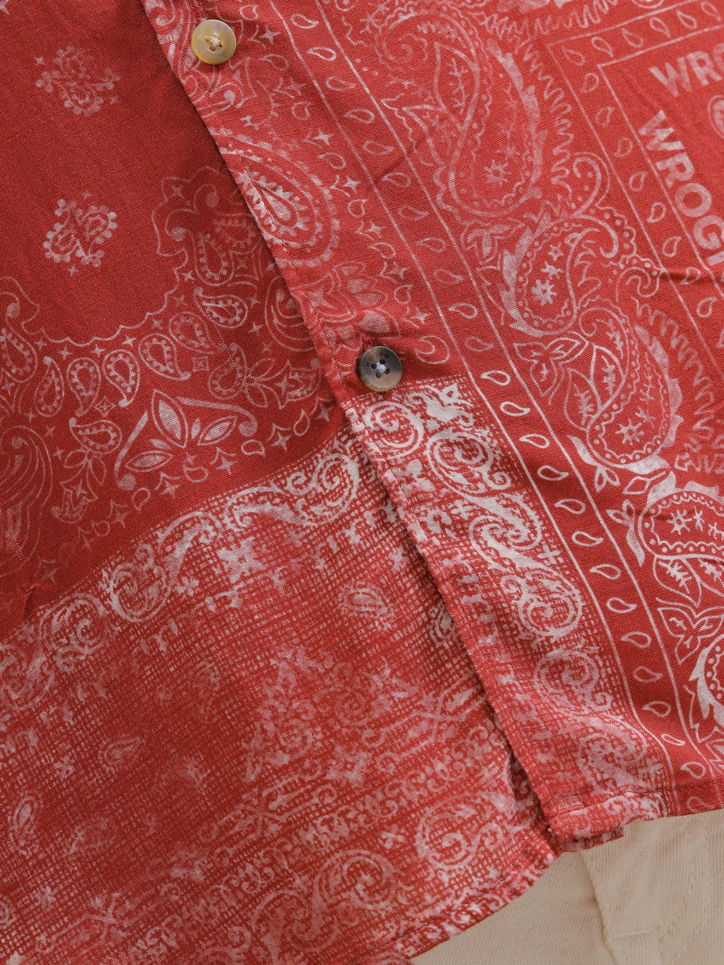Fluid Viscose Shirt With Distressed Aop | Red