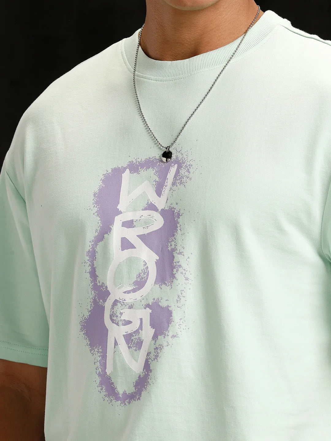 Logo Printed Oversized Fit T-Shirt | Light Green