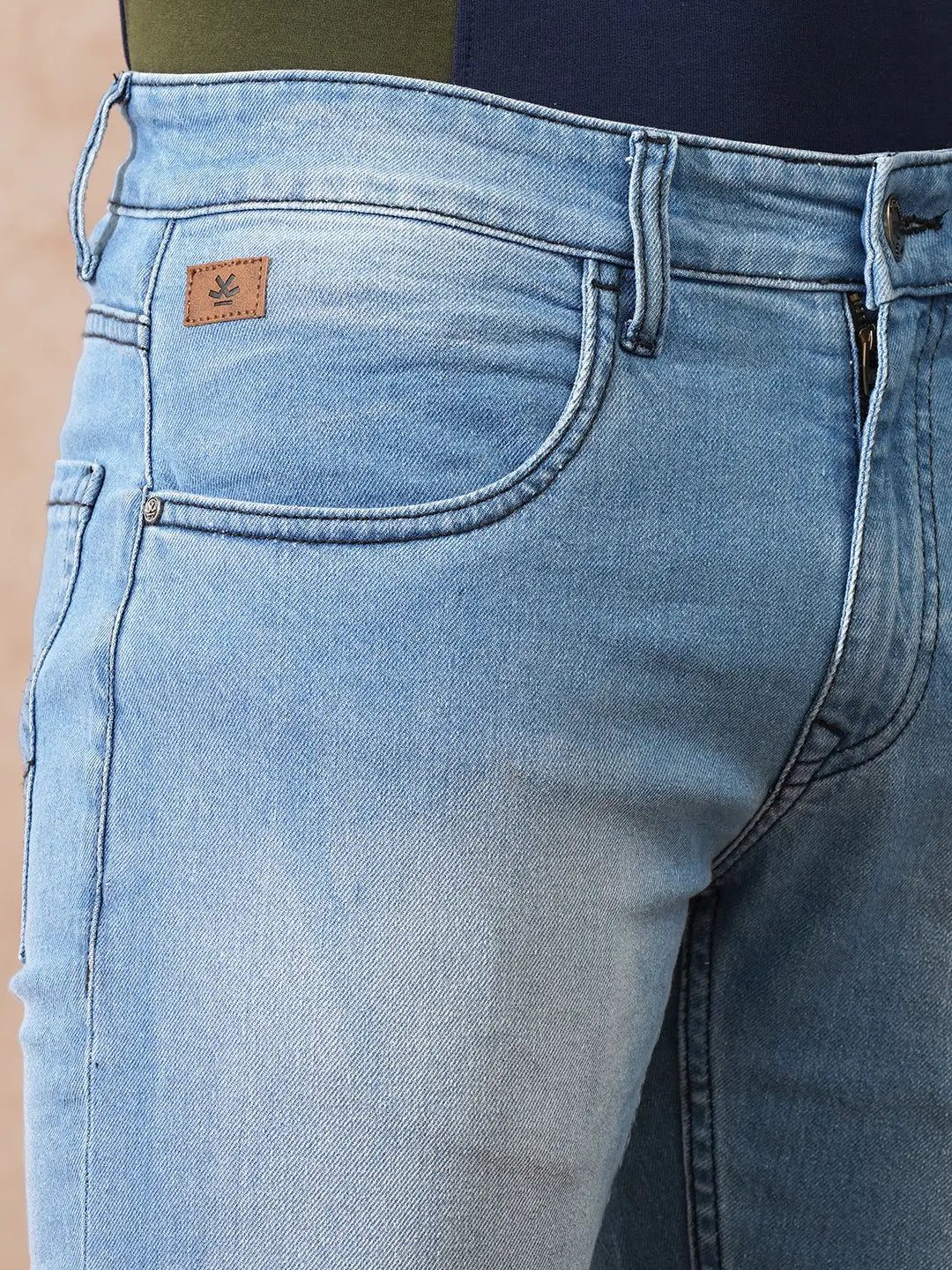 Heavy Fade Skinny Crop Jeans | Light Blue