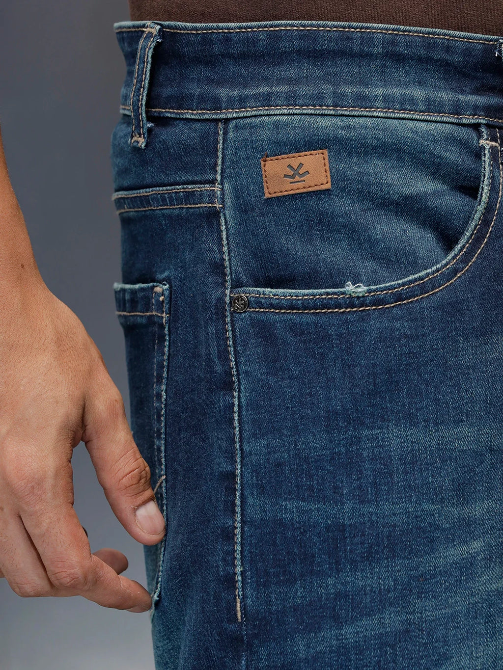 Men's Casual Skinny Crop Fit Jeans | Blue