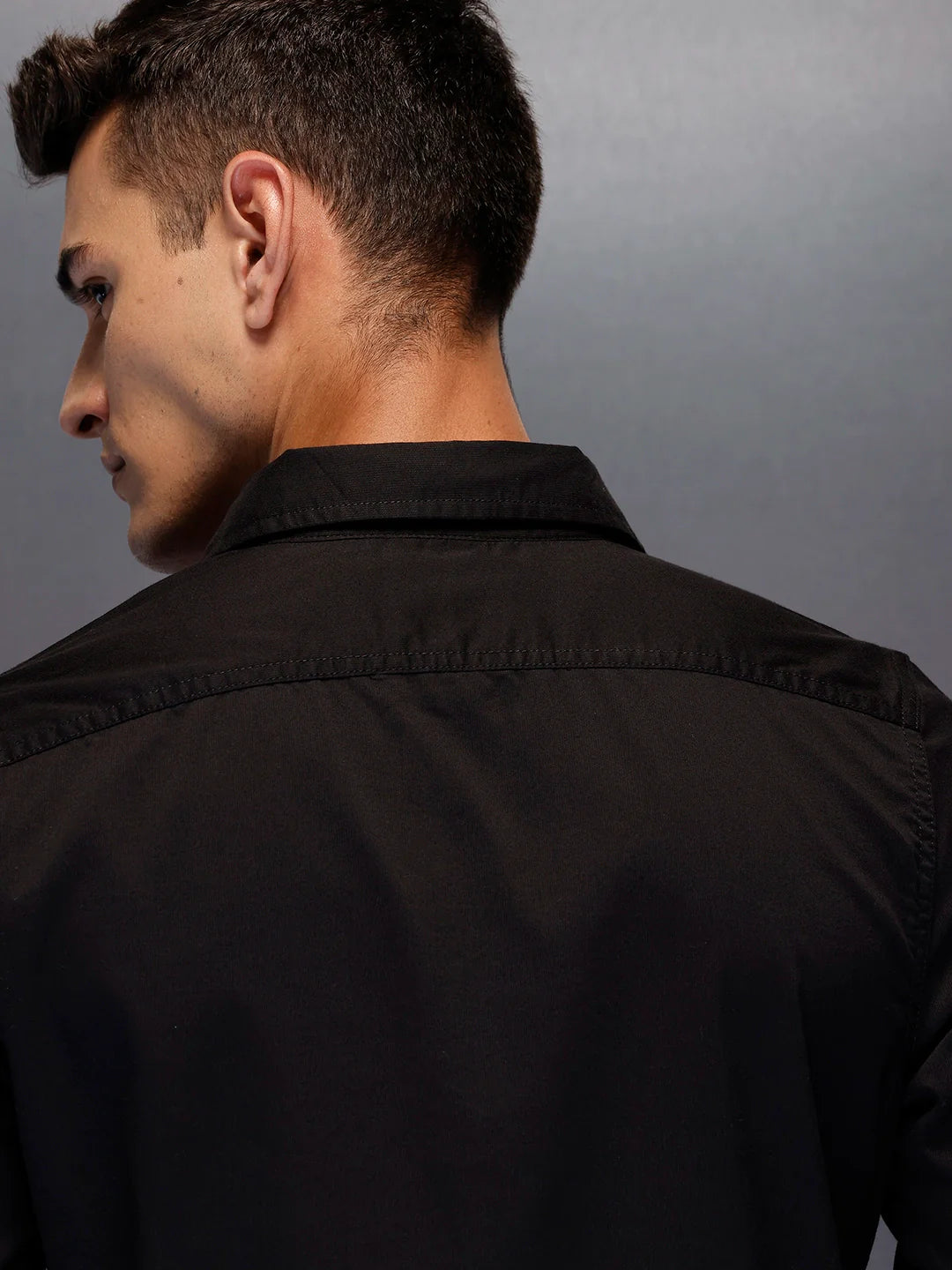 Men's utility shirt with dual chest pockets | Black