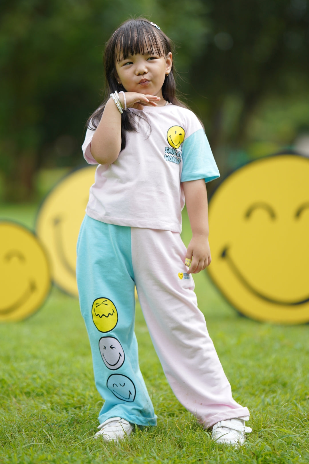 SMILEYWORLD ® Colourblock Heart Girls Co-Ord Set