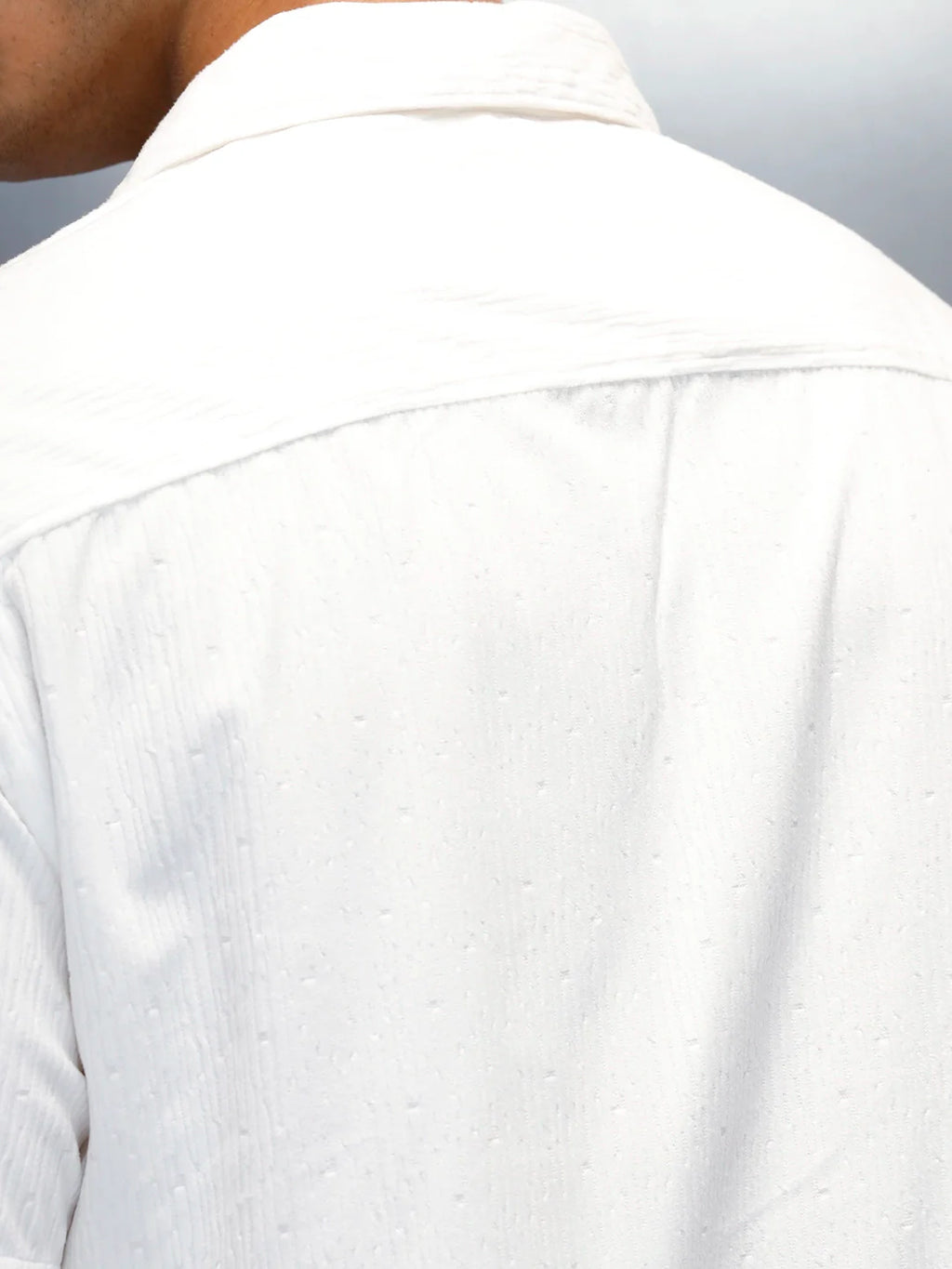 Textured Classic Men’s Comfort Fit Shirt | White