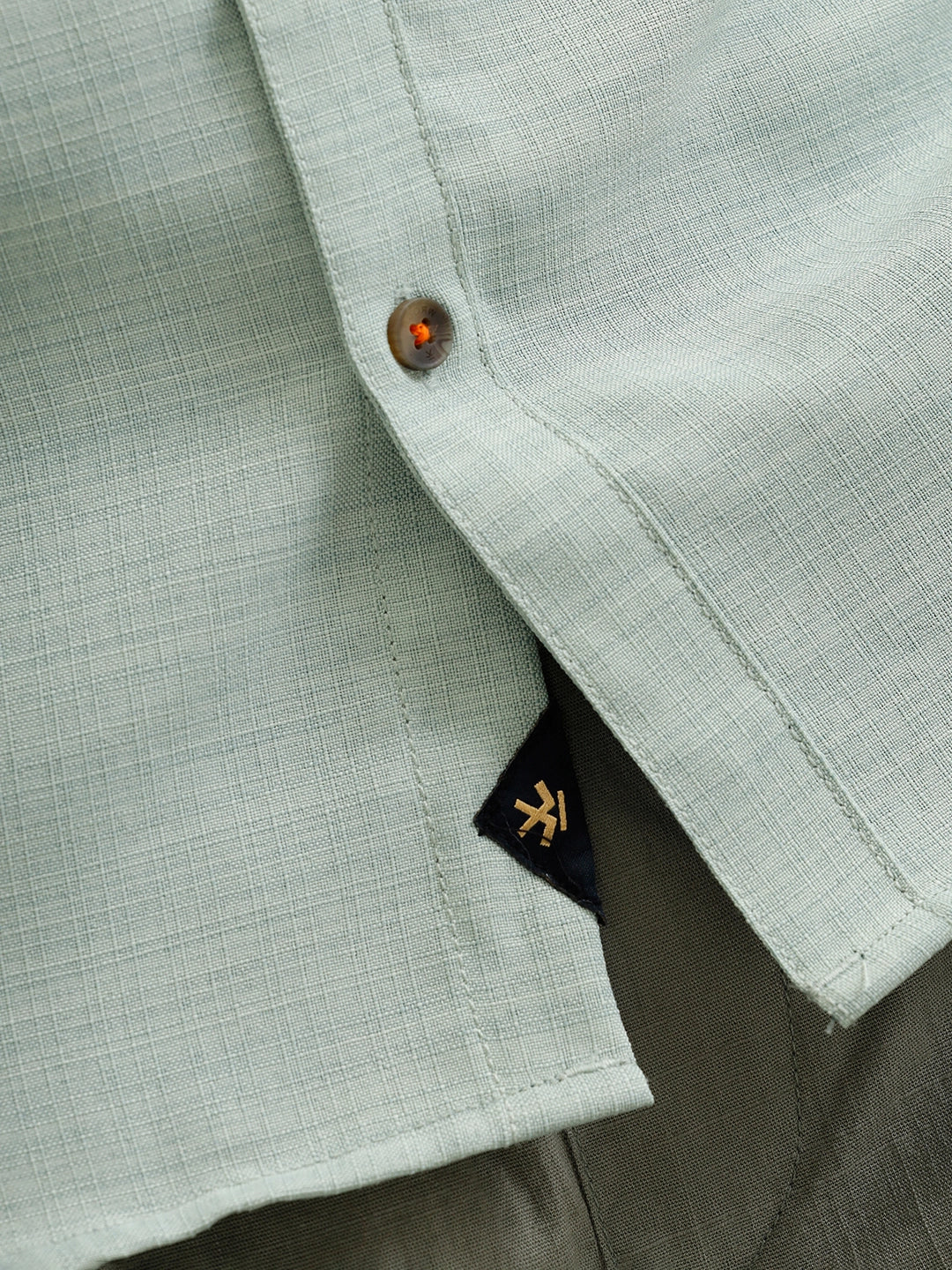 Textured Solid Casual Look Slim Fit Shirt |  Light Green