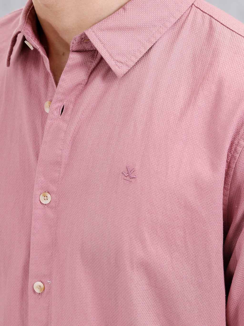 Solid 100%Cottom Slim Fit Shirt | Pink