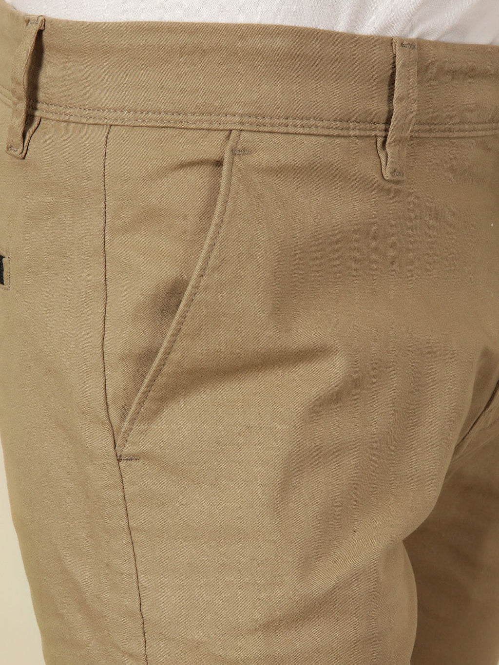 Soft Cotton Blend Chino Trouser | Khaki