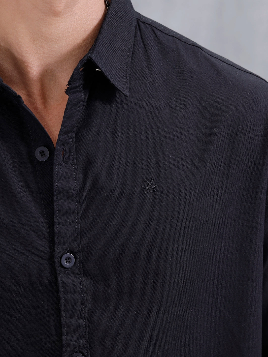 Solid Oversized Casual Shirt | Black