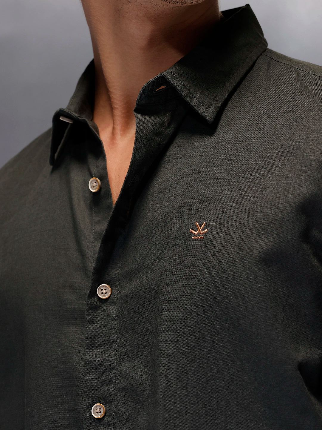 Men's Slim Fit Casual Shirt  |  Dark Green